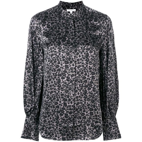 EQUIPMENT Animal Leopard Print Silk Boleyn Bouse S​ - Picture 1 of 16